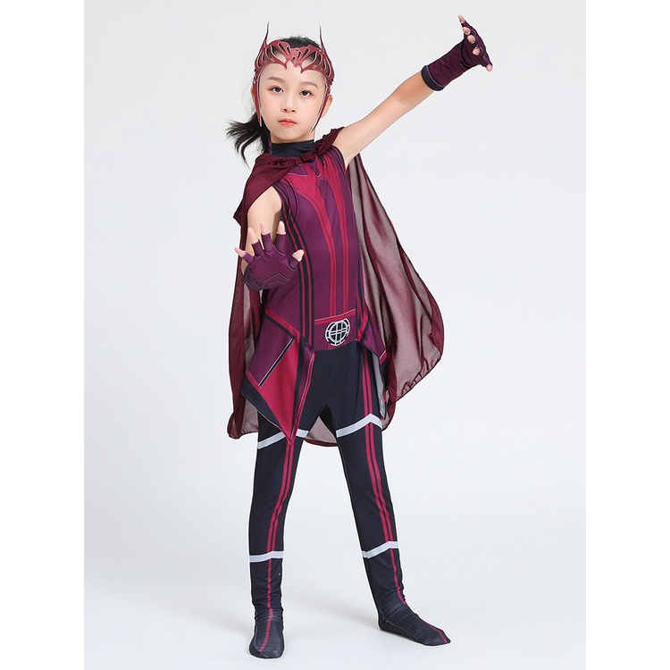 Marvel Scarlet Witch Wanda Maximoff Costume Avengers Cosplay for Kids