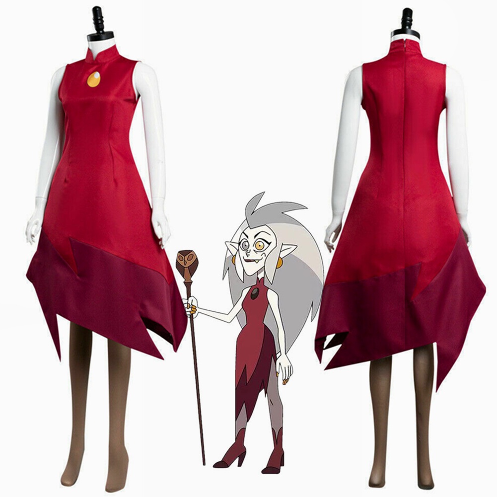 Anime The Owl House Season Cosplay Costume Edalyn Red Uniform Dress