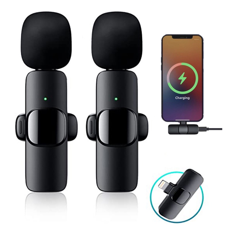 Professional K9 Vlog Wireless Lavalier Microphone Charging Usb Type C