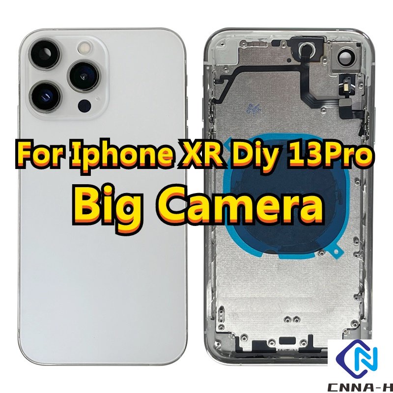 For Iphone XR Like 13Pro DIY Back Housing XR To 13 Pro Stainless steel