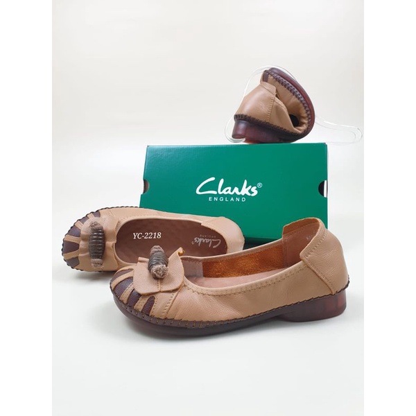 Clarks Shoes Women New Clarks Flat Shoes Bow Genuine Leather Original ...
