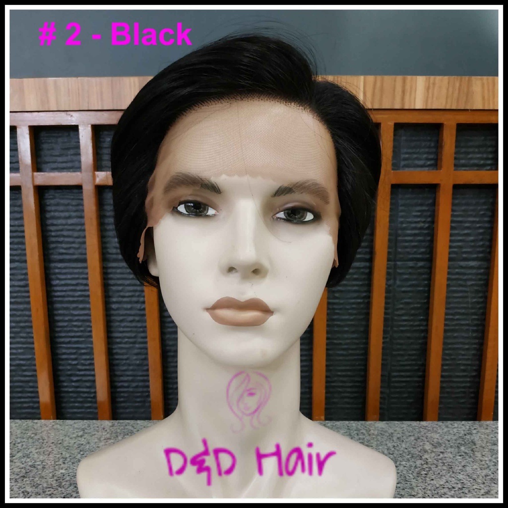 Men's Wig Front Lace Wig D&D16001 Black Korean Wig Shopee