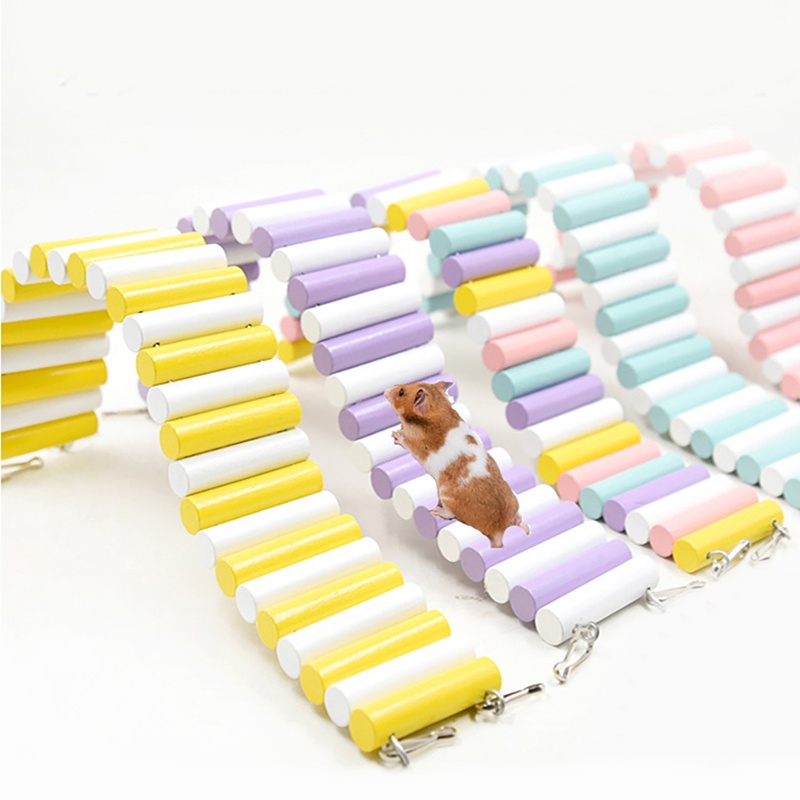 Hamster Colorful Exercise Ladder Wooden Climbing Ropeway Arch Bridge ...