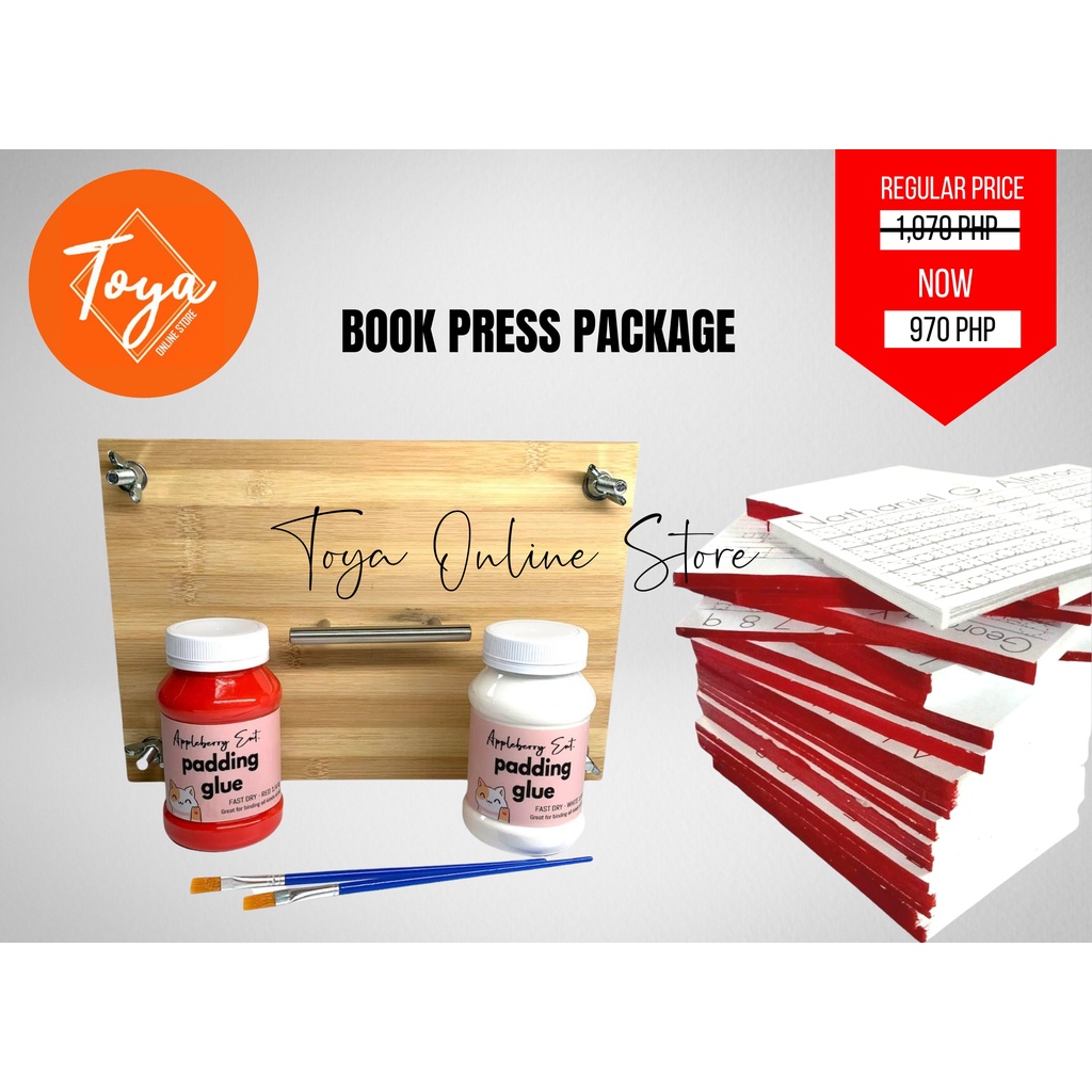 BOOK PRESS / PAD PRESS Package with Padding Glue and FREE BRUSH