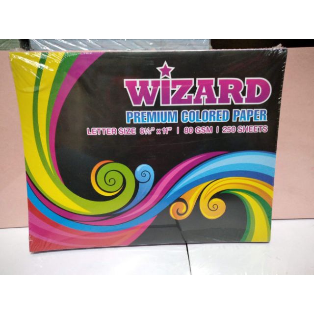 Wizard Assorted Premium Colored Paper 250 Sheets Stationery School Supplies