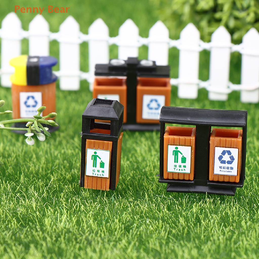 PennyBear Dollhouse Miniature Trash Can Model DIY Street Scene Garbage
