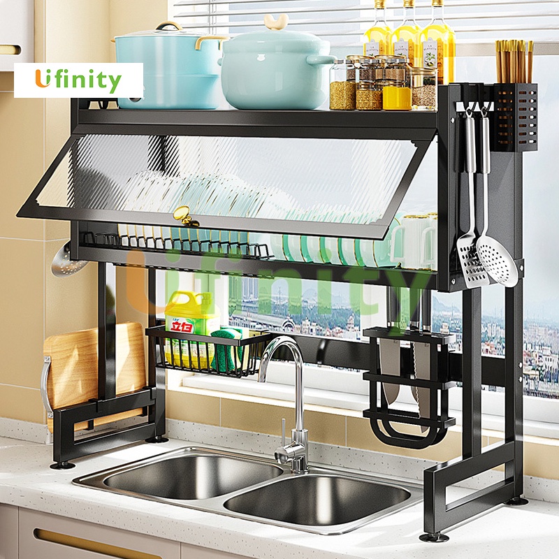 Stainless Steel Over The Sink Dish Rack Lifinity 1/2 Layers Dish