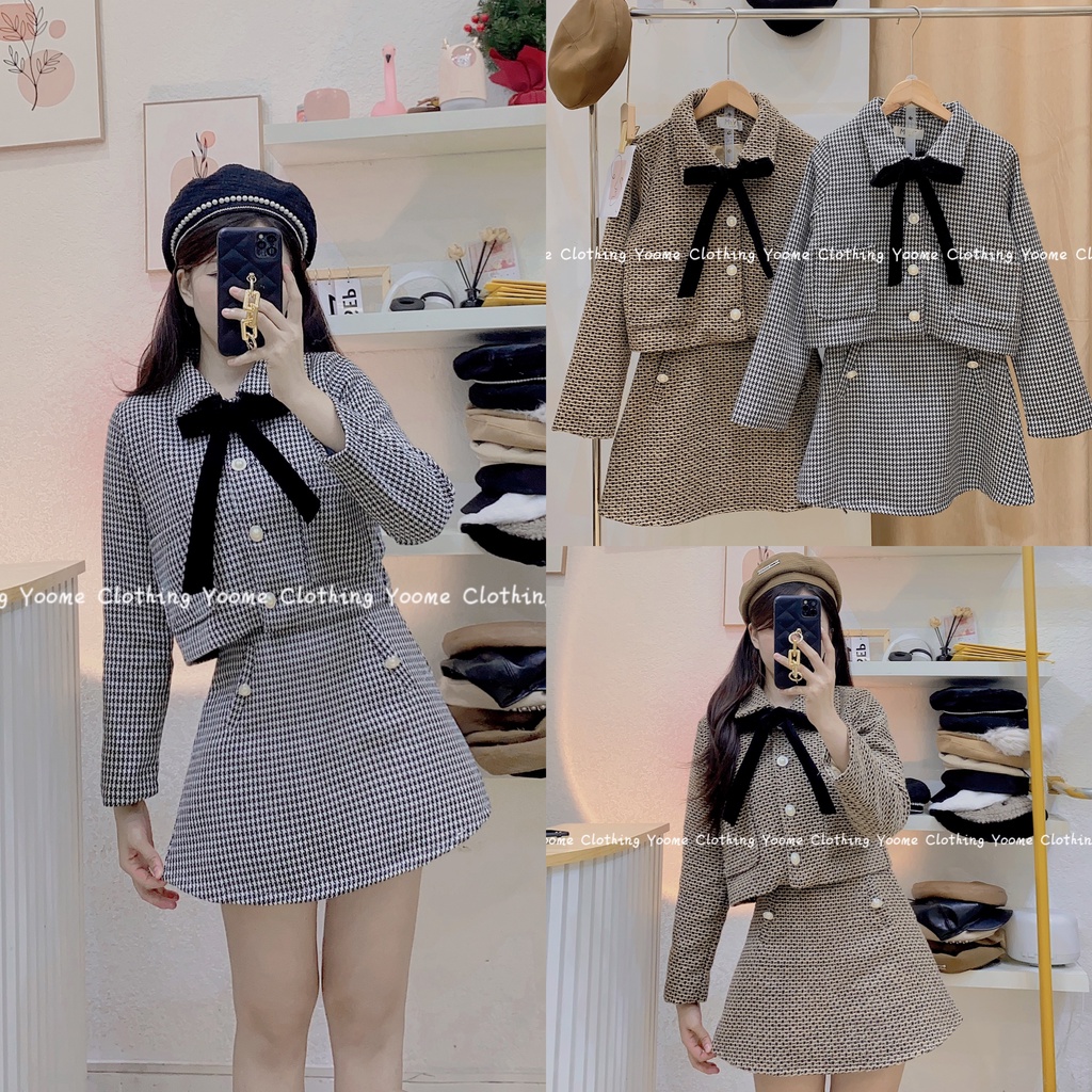 Yoome clothing black bow jade button set | Shopee Philippines
