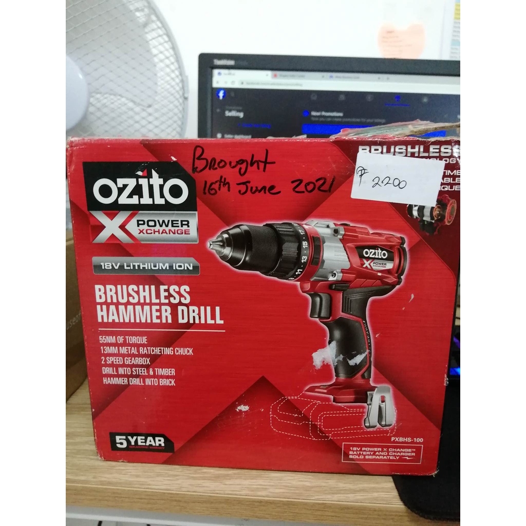 Ozito Brushless Hammer Drill 18V Shopee Philippines