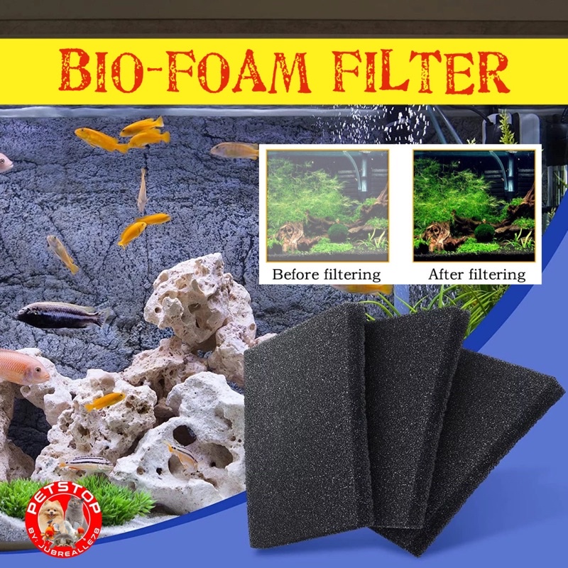 Aquarium Foam Filter, BioFoam Filter for Aquarium 50*50*2cm or 4cm for