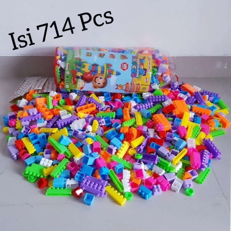 Educational Block Toys 714 Pcs - Educational Building Bricks Blocks for ...
