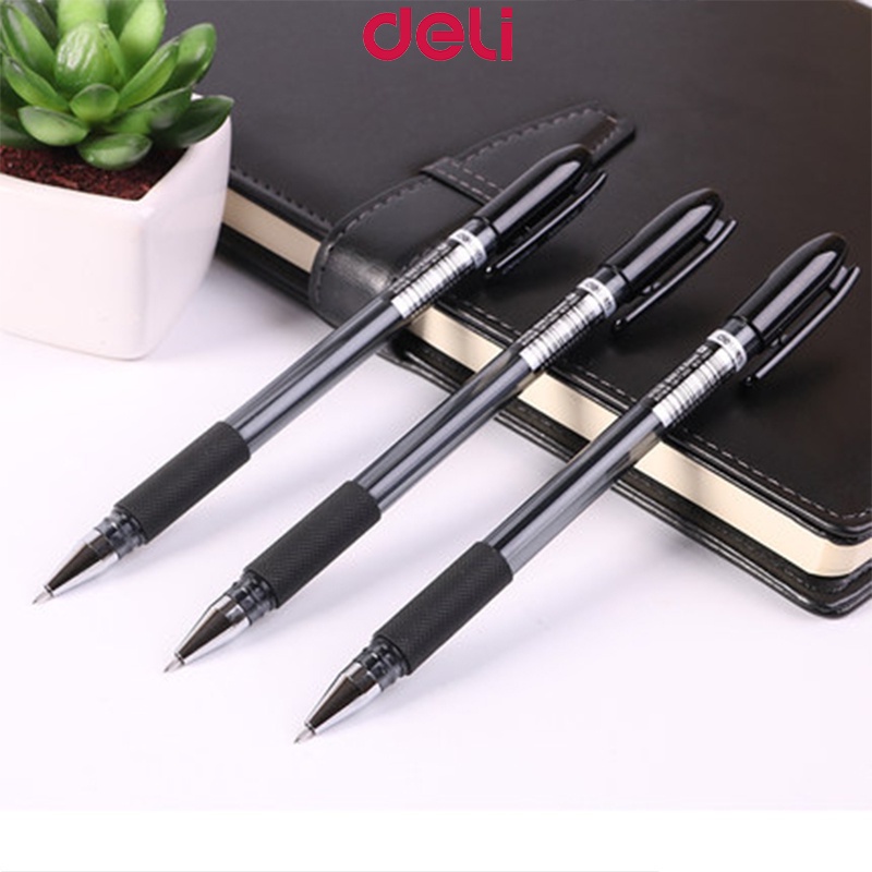 Deli Ballpen 0.7mm Black /Blue Student Writing Pen Ballpoint Pen Office ...