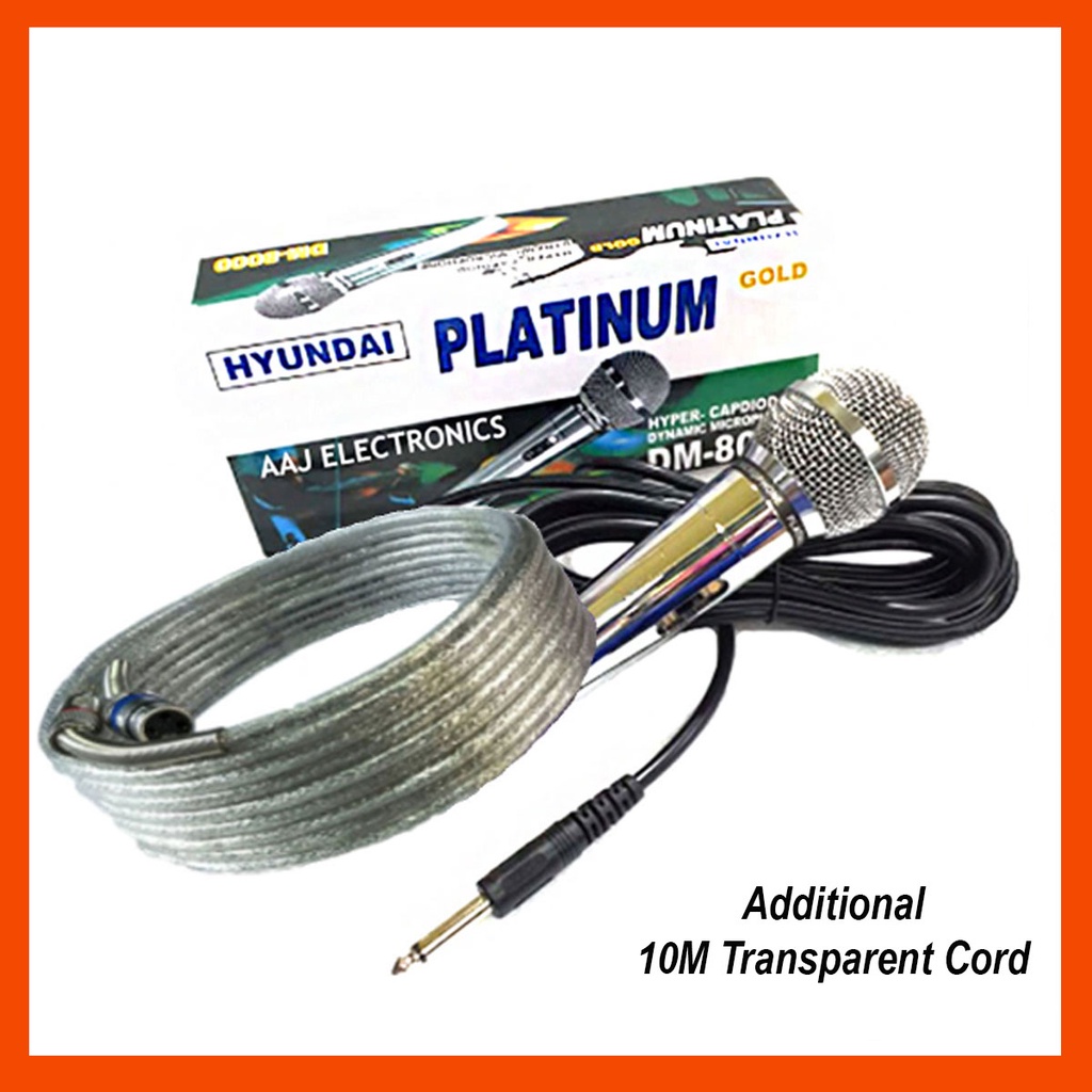 Hyundai Platinum Microphone DM8000 + Mic Wire (10M) for your Karaoke