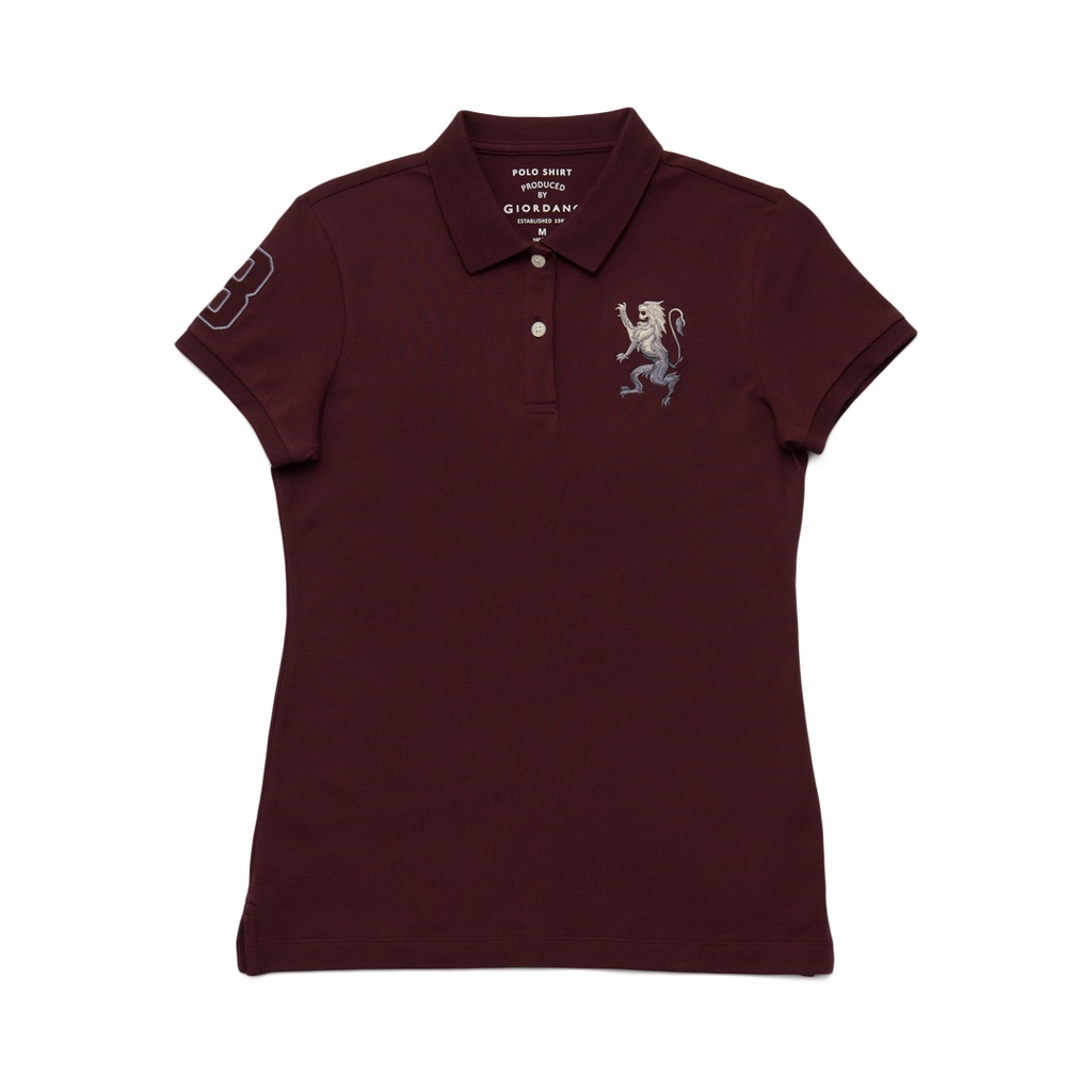 3D Lion Embroidery Short-sleeve Polo Shirt