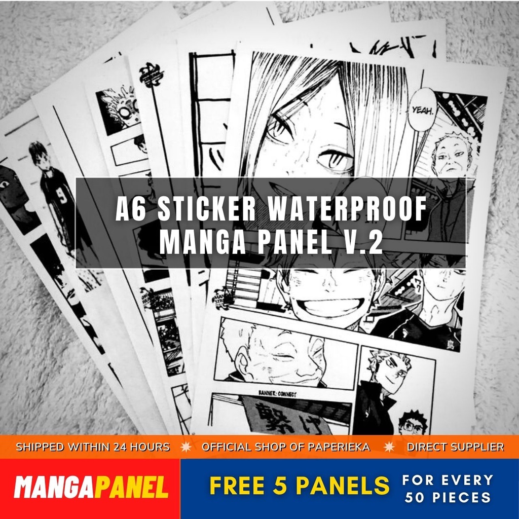 LOWEST PRICE : A6 WATERPROOF STICKER MANGA PANEL (100PCS + 10 FREE) PT ...
