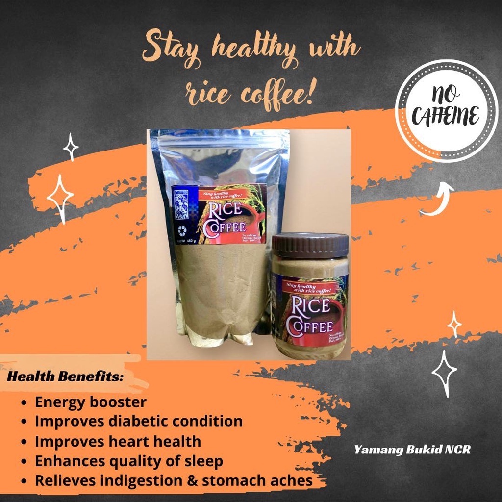 2pcs Brown Rice Coffee No Caffeine 400grams plastic 1 Jar 400g & 1 ...