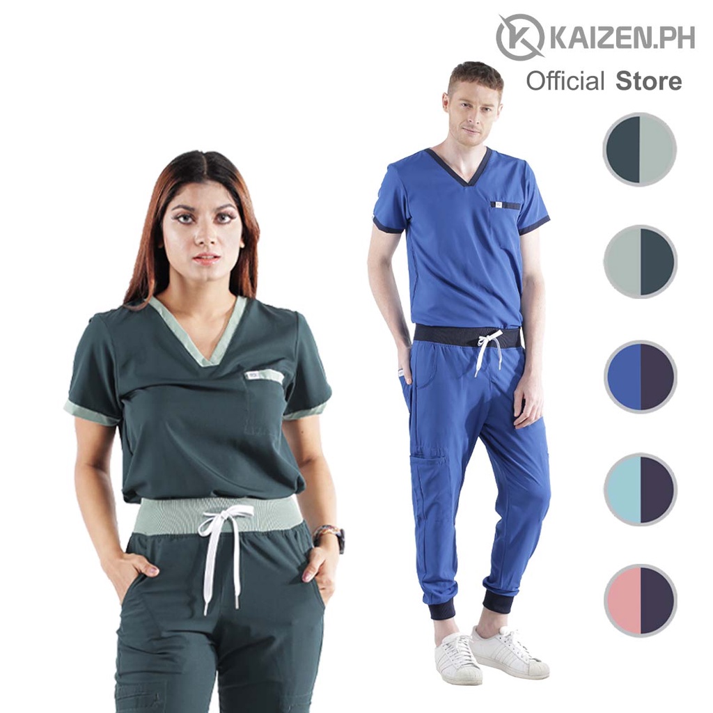 KAIZEN.PH Scrub Suit 2nd Gen KSS2G08 AMBOY CUT 2TONE TOP, CARGO