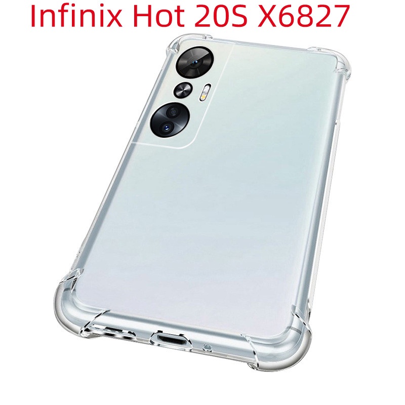 Infinix Hot 20S X6827 Case Soft TPU Silicone Clear Transparent Full ...