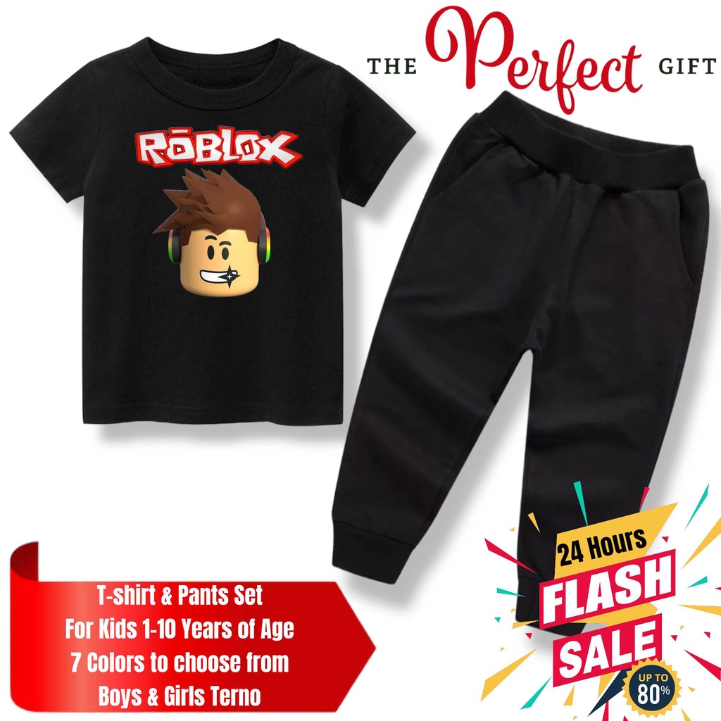 7COLOR ROBLOX GAME KIDS TSHIRT PANTS TERNO 110 YEAR OLD BOYS GIRLS