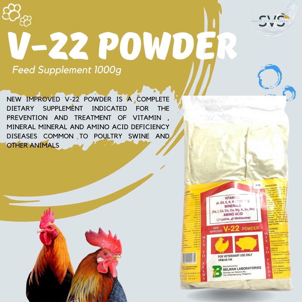 South Vet V 22 Powder Feed Supplement For Gamefowl Vitamin And Amino Acid Para Sa Manok 2756