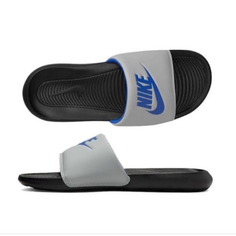 Nike slippers gray best sale