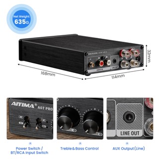 AIYIMA Audio A07 PRO TPA3255 Bluetooth Power Amplifier 2.0 Stereo ...