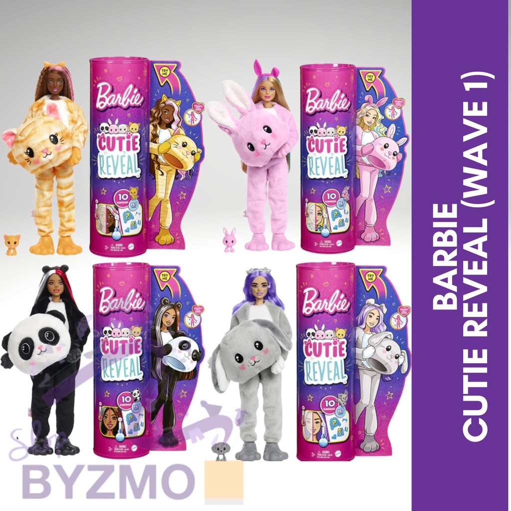 Barbie Cutie Reveal Doll with Costume 10 Surprises Including Mini Pet  Color Change