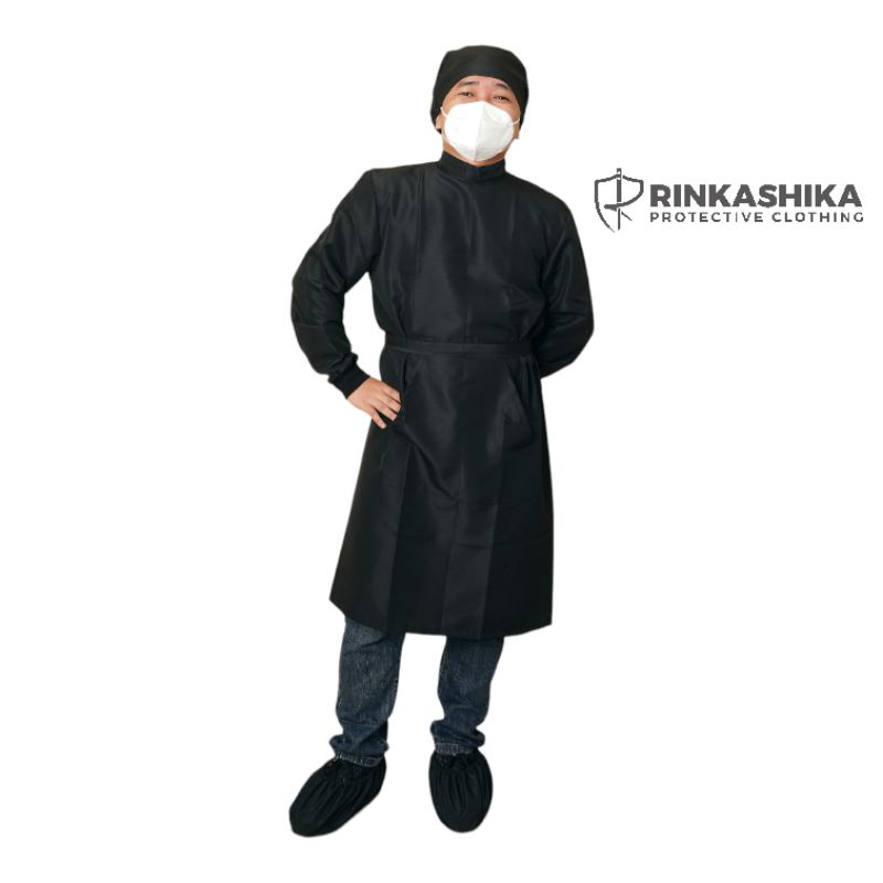 "Basic" Black Isolation Gown PPE Lab Gown Smock Gown Shopee Philippines