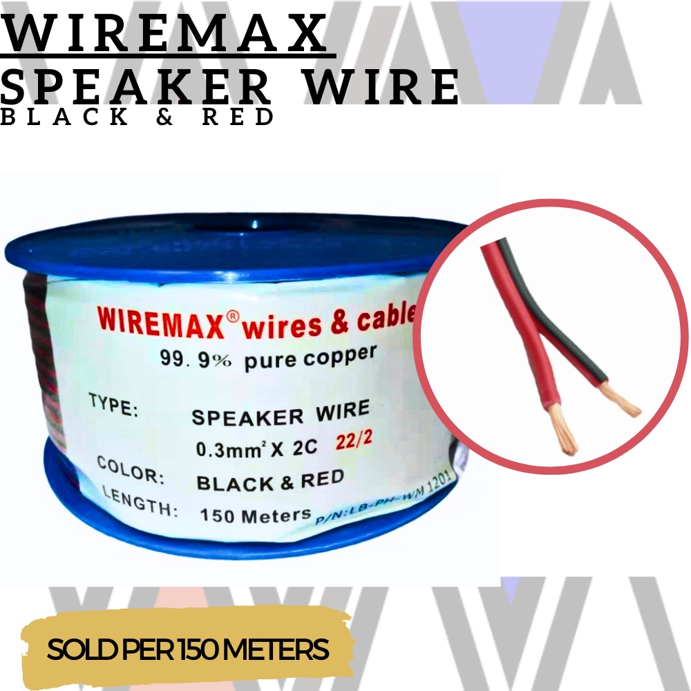 WIREMAX⚡ Speaker Wire Black And Red 22/2 0.30mm²x2C 150 Meters 100 Pure Copper Shopee Philippines