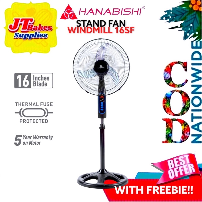 Hanabishi Stand Fan Windmill 16SF 16 inch Durable AS blade With Freebie