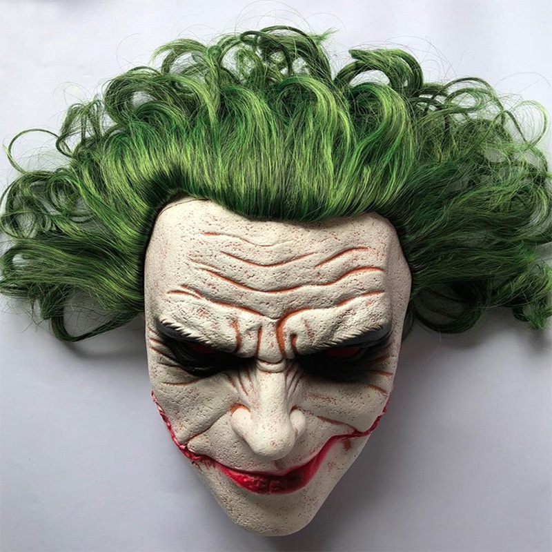 Batman Heath Ledger Glowing Clown Joker Horror Ghost Mask Full Face Halloween Cosplay Headgear