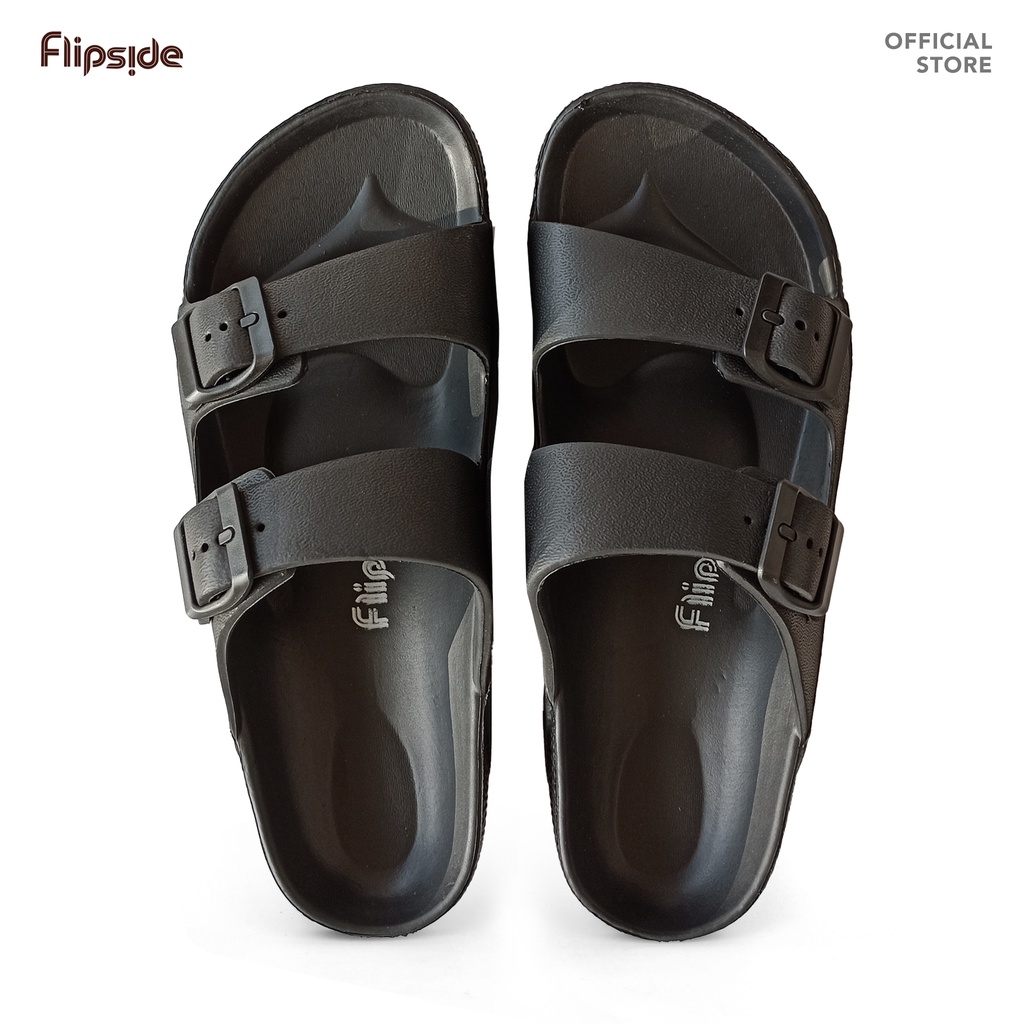 FLIPSIDE MEN Bernard Black 2-Strap Sandals | Shopee Philippines