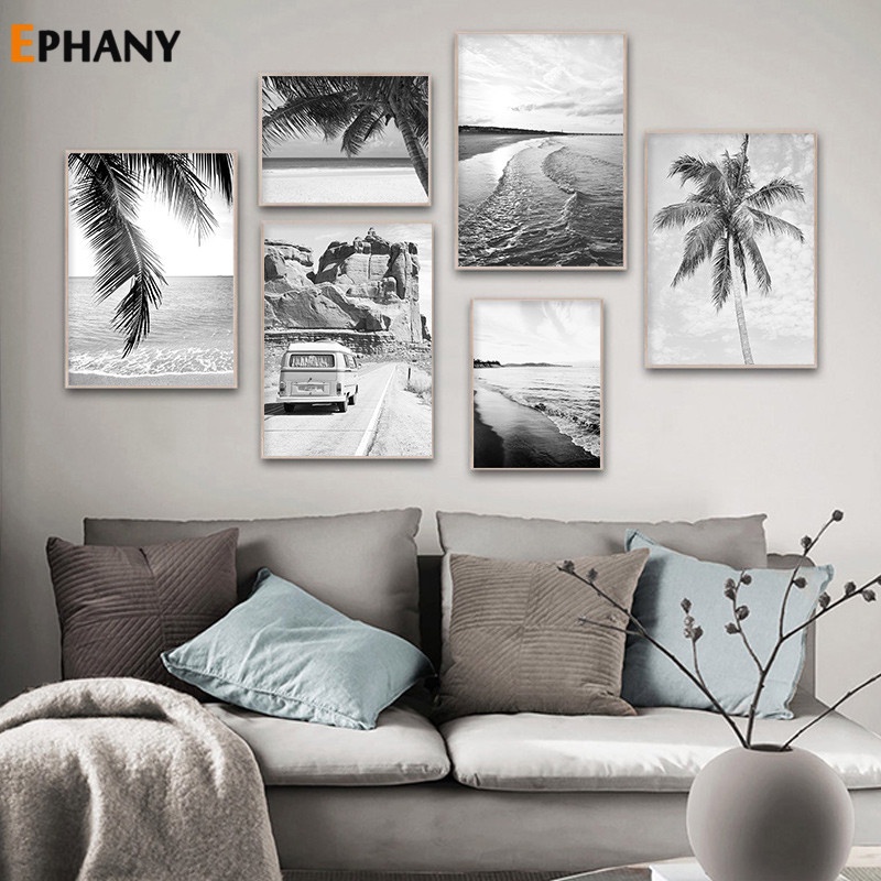 Picture of Nordic Print Posters Wall Art Canvas Painting Traval Bus Poster Scenery ...