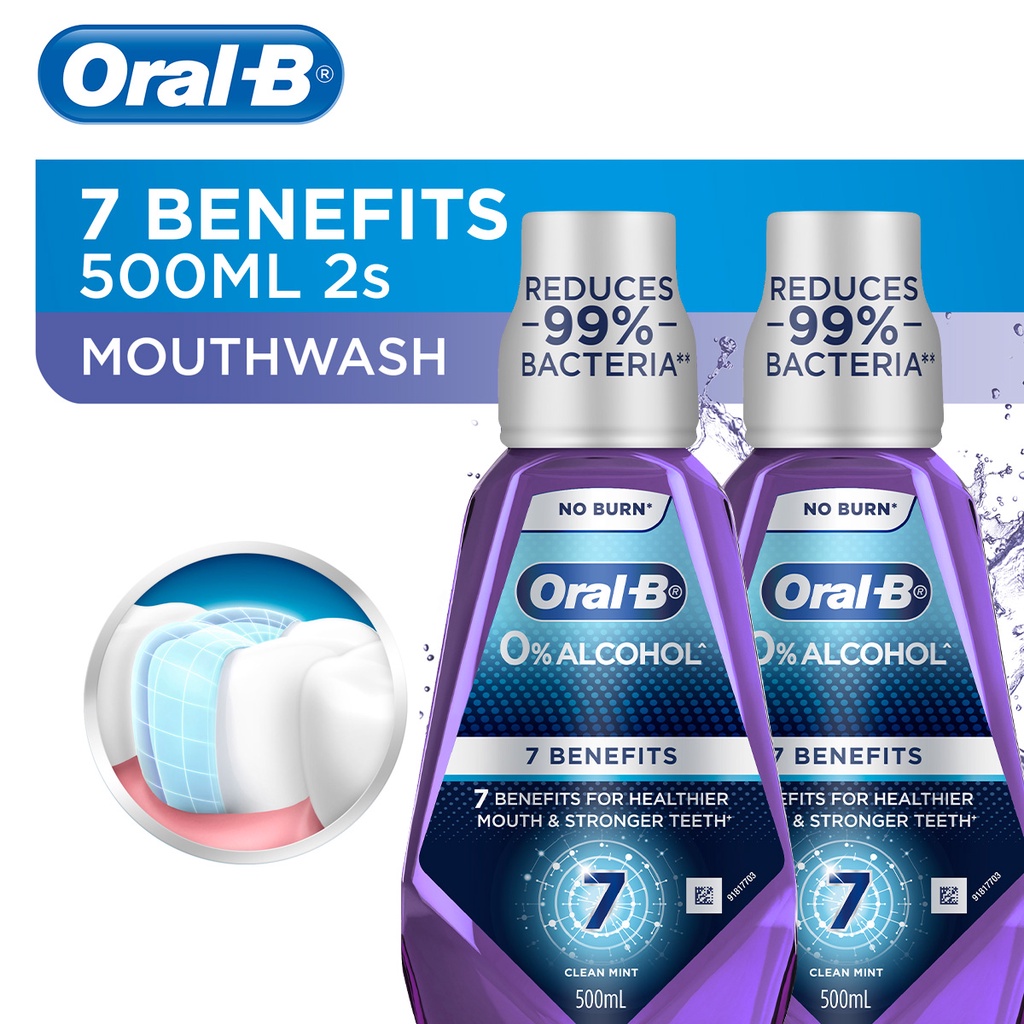 OralB Mouthwash 7 Benefits 500mL 2s Duo Shopee Philippines