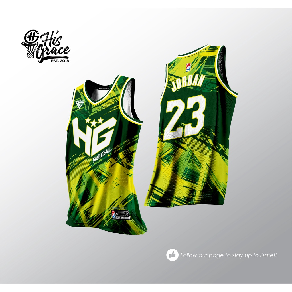 Green and yellow basketball 2024 jersey