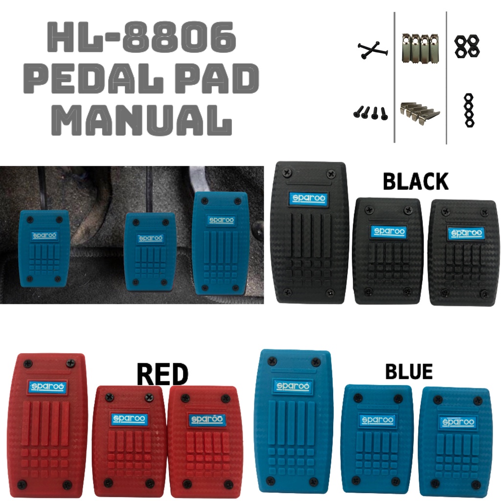 LD Universal Car Pedal Pad Manual Car Accelerator Clutch Brake Steel