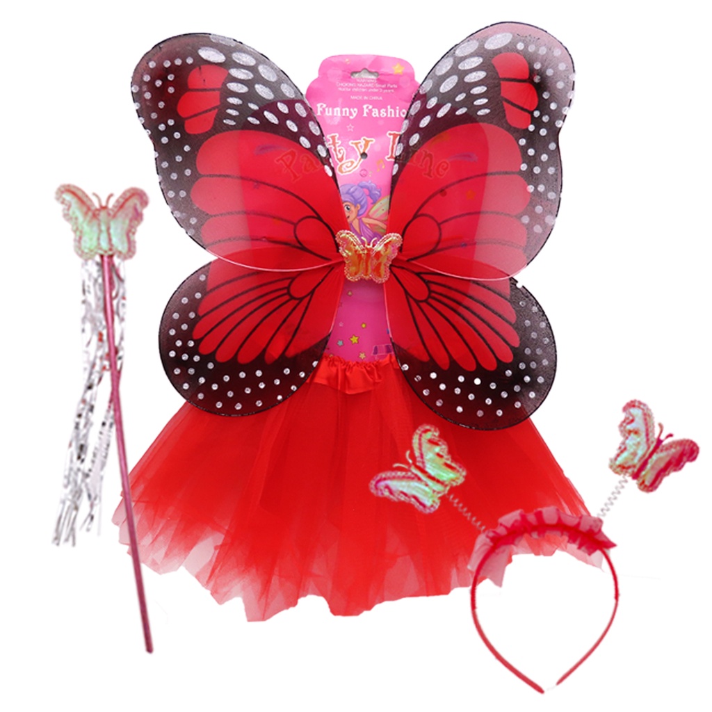 Butterfly Wings, Wand W/ Headband Set For Girls - 3PC – Wanna Party - View #7