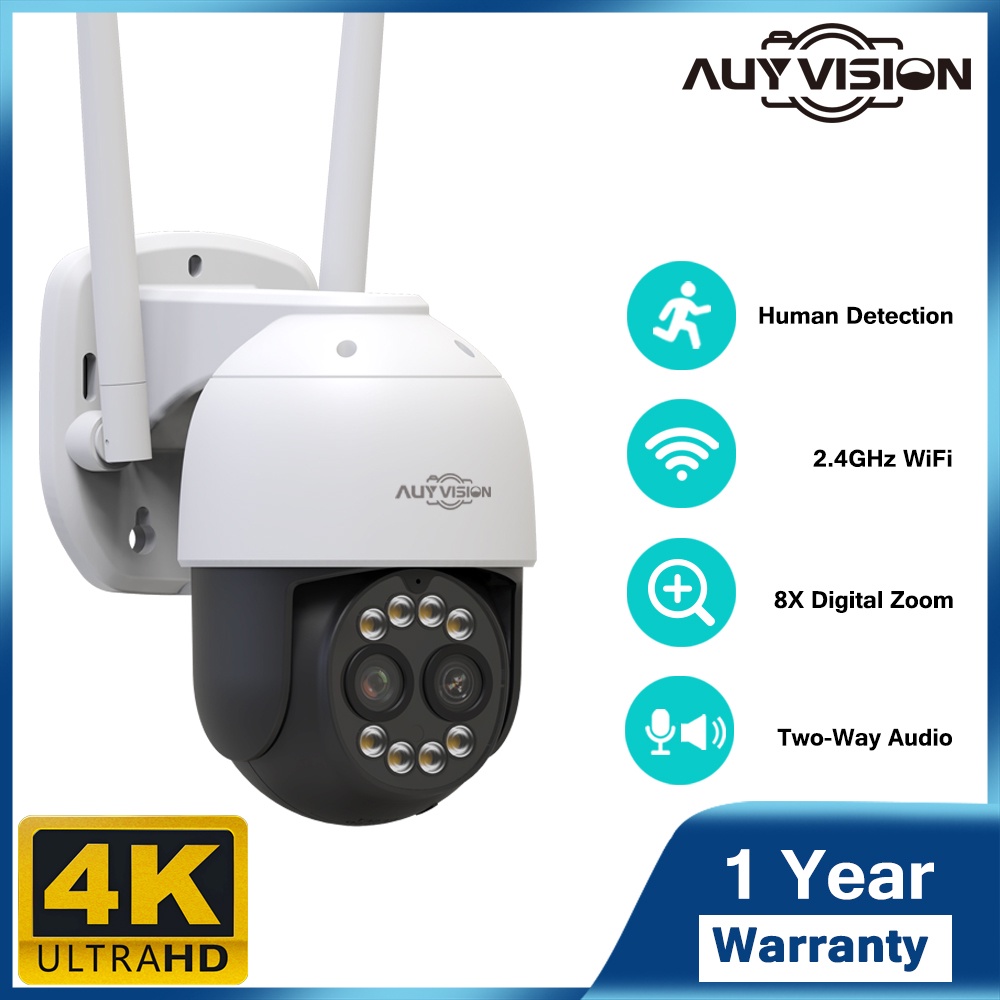 Dual Lens 2.8mm 12mm 8X Zoom 4K 8MP PTZ WiFi IP Camera 2K 4MP Outdoor