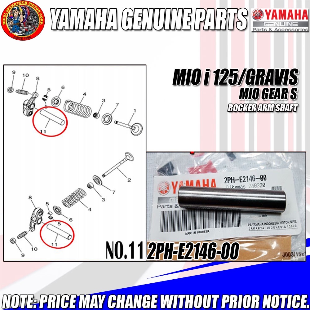 MIO I 125/GRAVIS/MIO GEAR S/FAZZIO 125 ROCKER ARM SHAFT (YGP) (GENUINE