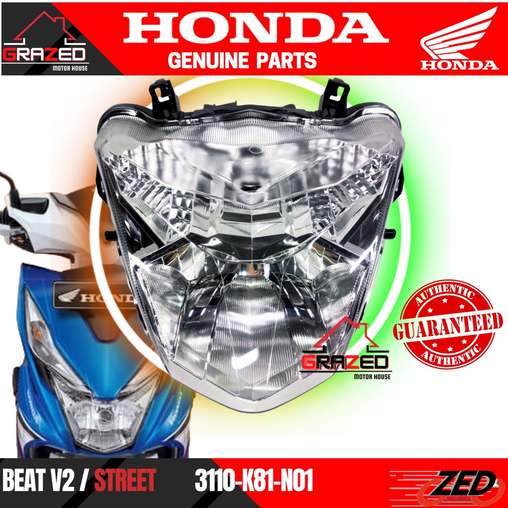 HEADLIGHT ASSEMBLY for Honda Beat FI V2 / Beat Street HONDA GENUINE