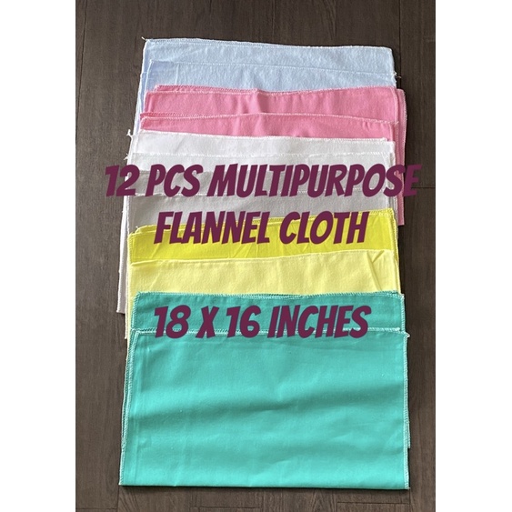 12 pcs Multipurpose Flannel Cloth 16 x 18 in | Shopee Philippines