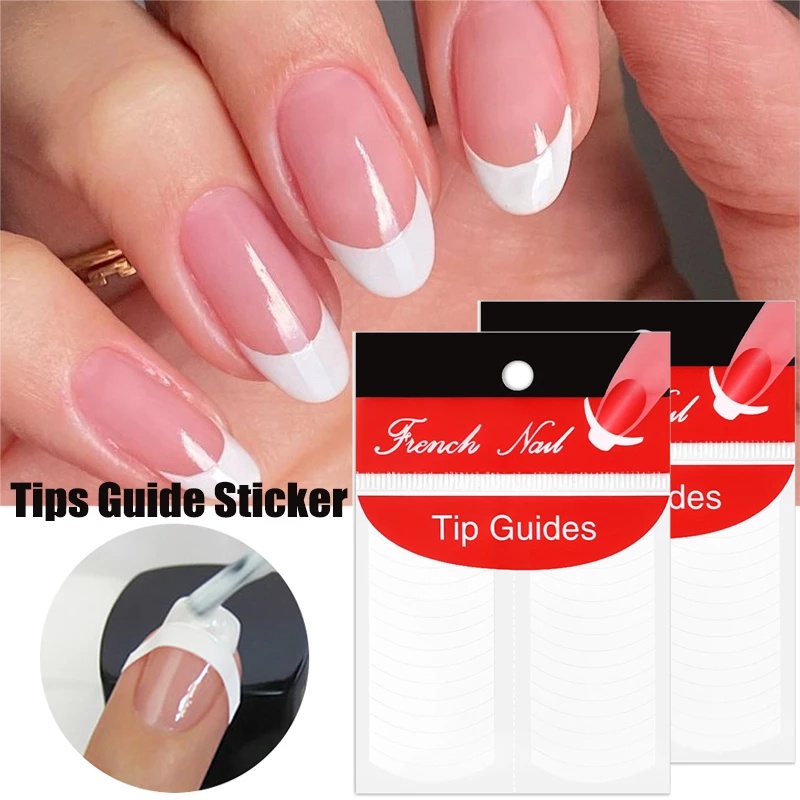 1Sheet Mix Shape White French Manicure Strip /Nail Art Form Fringe Tip ...