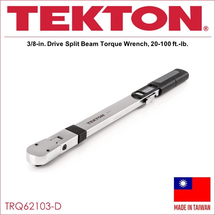 Tekton 3/8inch Drive Split Beam Torque Wrench, 20100 Foot/Pound
