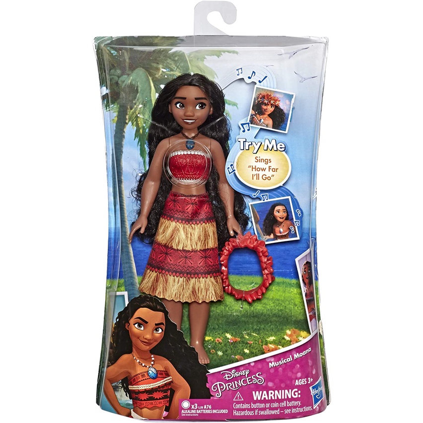 Disney Princess Musical Moana Doll with Necklace, Sings How Far I'll Go  E5800