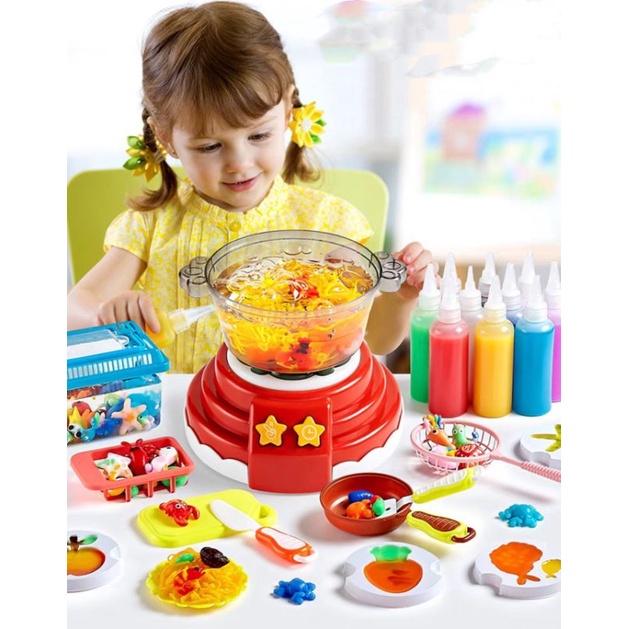 DIY Hotpot Maker Water Spirit for Kids Pretend Play Cooking Set