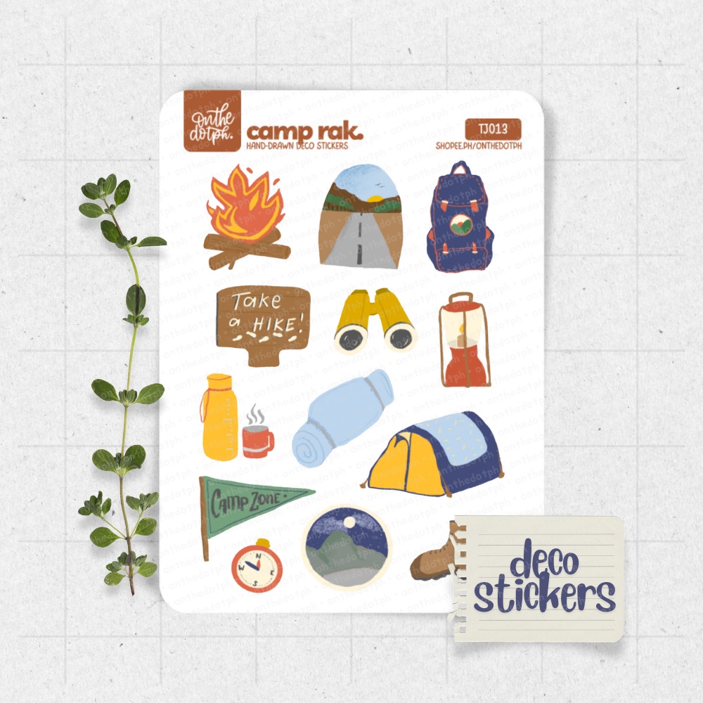 camp rak camping sticker sheet • decorative for journals, planners ...