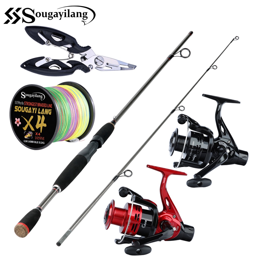 1.8m 2 Sections Fishing Rod Model 4000 5.21 4BB Fishing Reel Fishing