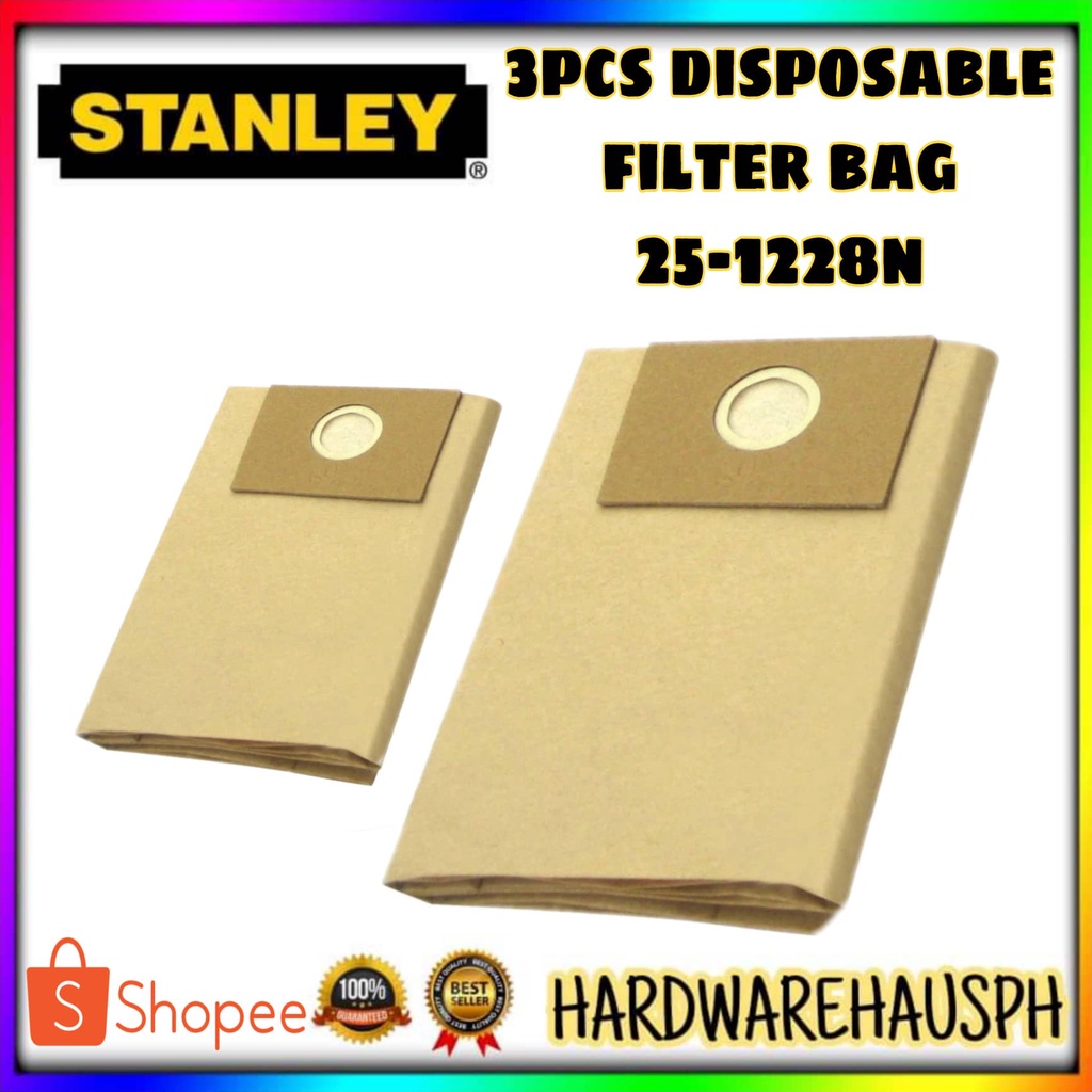 Stanley 251228N Fits 3 4 Gallon Disposable Filter Bag For Vacuum