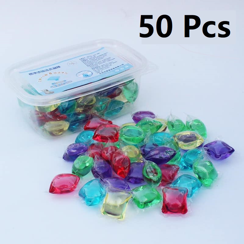 50PCS Laundry pods Liquid Capsules Detergent Beads Balls Wash laundry