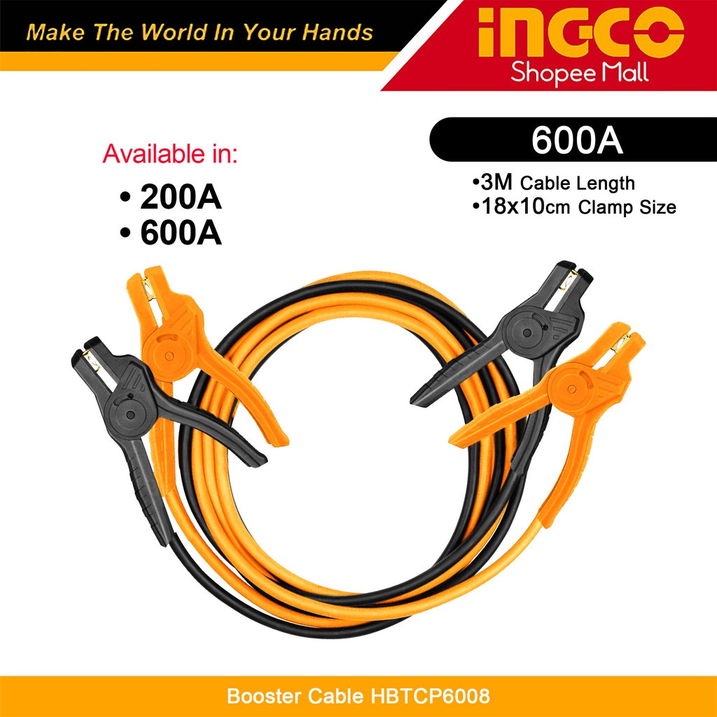 Ingco HBTCP6001 600A Car Battery Booster Cable / Battery Jumper Cable